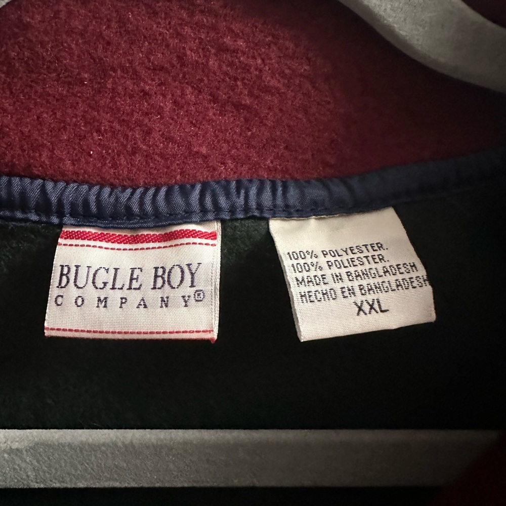 vintage Bugle Boy green fleece quarter-zip pullover size XXL - Picture 5 of 14